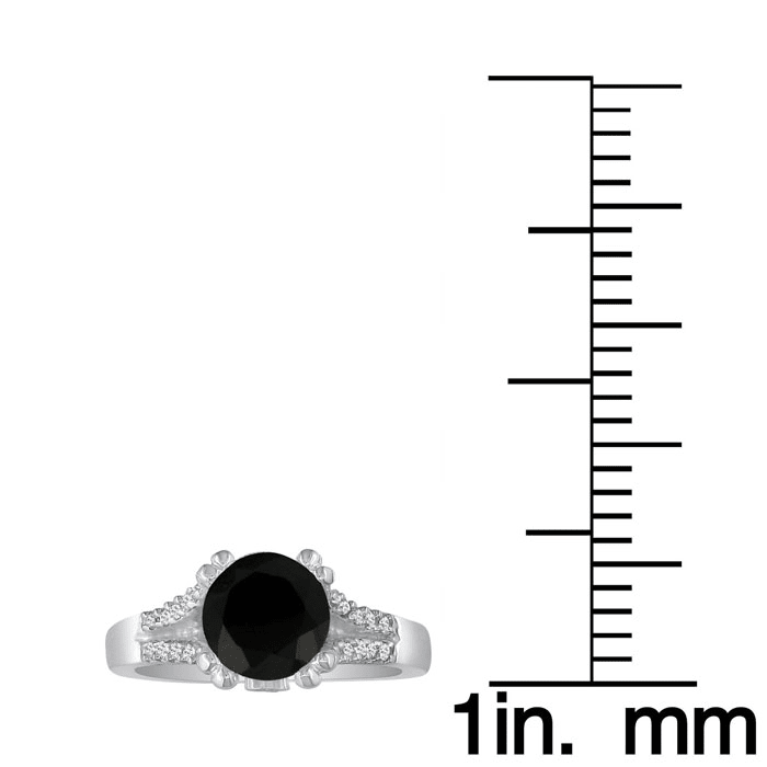 Hansa 2/3 Carat Black Diamond Engagement Ring in 14k White Gold