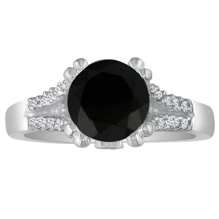 Hansa 1 1/4 Carat Black Diamond Engagement Ring in 14k White Gold