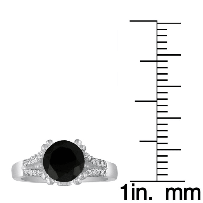Hansa 1 1/4 Carat Black Diamond Engagement Ring in 14k White Gold