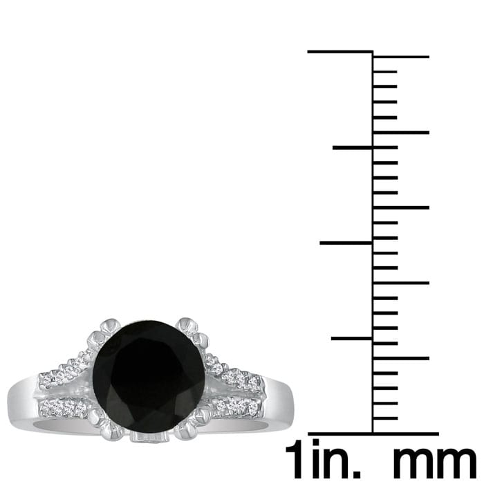 Hansa 1 3/4 Carat Black Diamond Engagement Ring in 14k White Gold