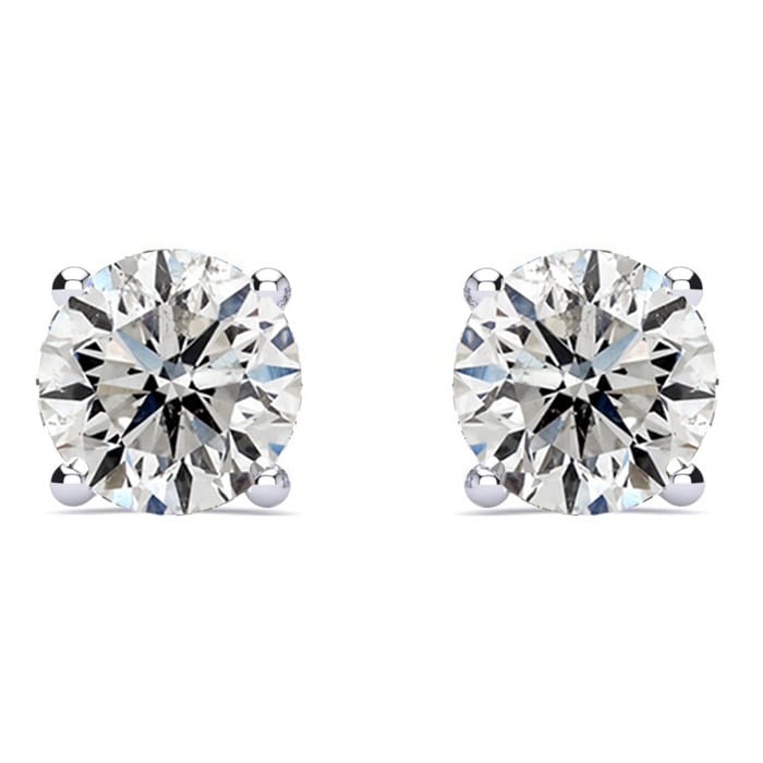 2 Carat Diamond Stud Earrings In Platinum