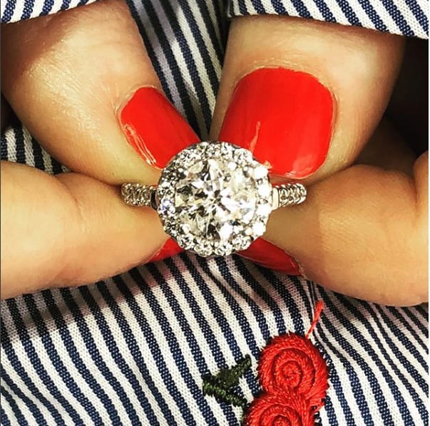 2 3/4 Carat Round Diamond Halo Engagement Ring in 14k White Gold