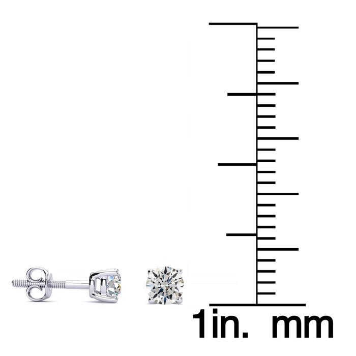 1/4 Carat Diamond Stud Earrings In Platinum