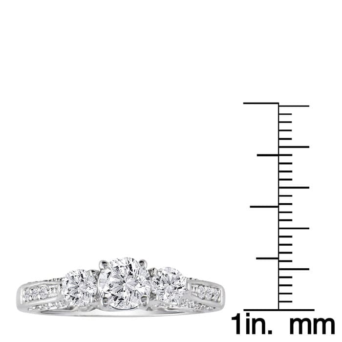 Hansa 1 1/2ct Diamond Round Engagement Ring in 14k White Gold, H-I, SI2-I1, Available Ring Sizes 4-9.5