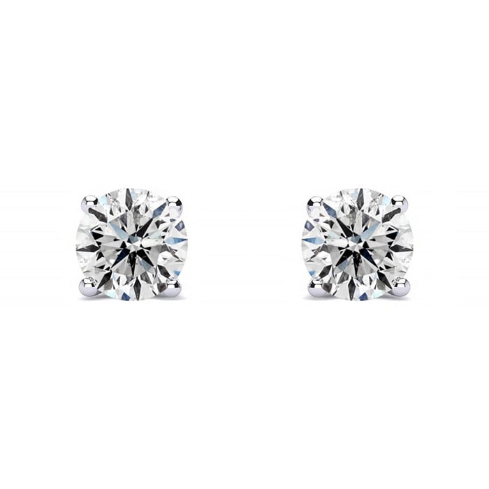 1/3 Carat Colorless Diamond Stud Earrings In 14 Karat White Gold