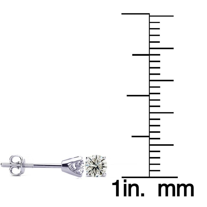 1/3 Carat Colorless Diamond Stud Earrings In 14 Karat White Gold