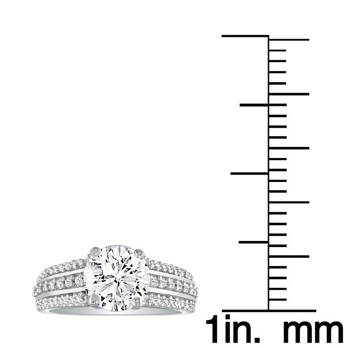 Hansa 1ct Diamond Round Engagement Ring in 14k White Gold, H-I, SI2-I1, Available Ring Sizes 4-9.5