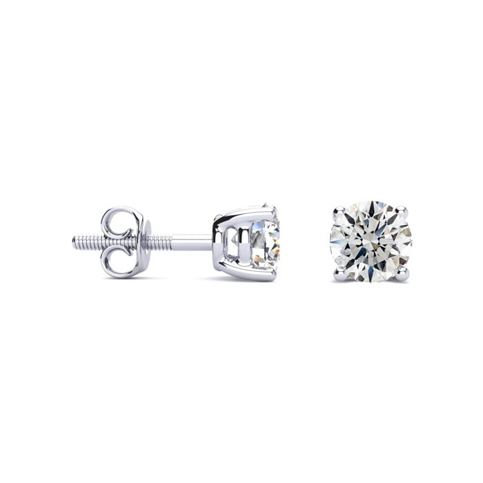 1 Carat Diamond Stud Earrings In Platinum