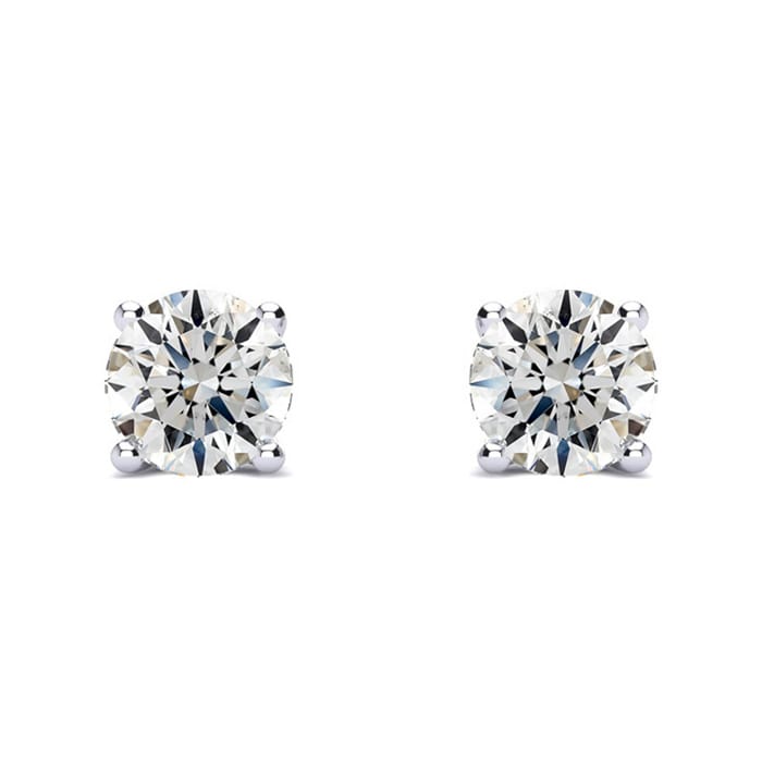 1 Carat Diamond Stud Earrings In Platinum