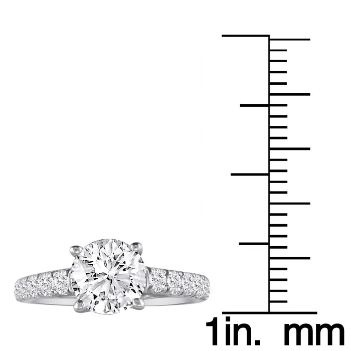 1 1/2 Carat Round Diamond Engagement Ring in 18k White Gold