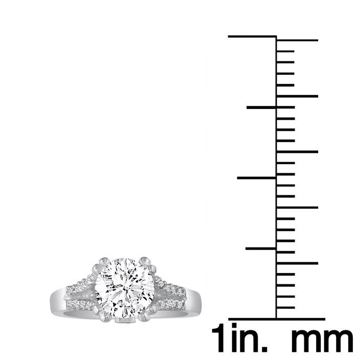 2/3 Carat Round Diamond Engagement Ring in 14k White Gold, H-I, SI2/I1,

