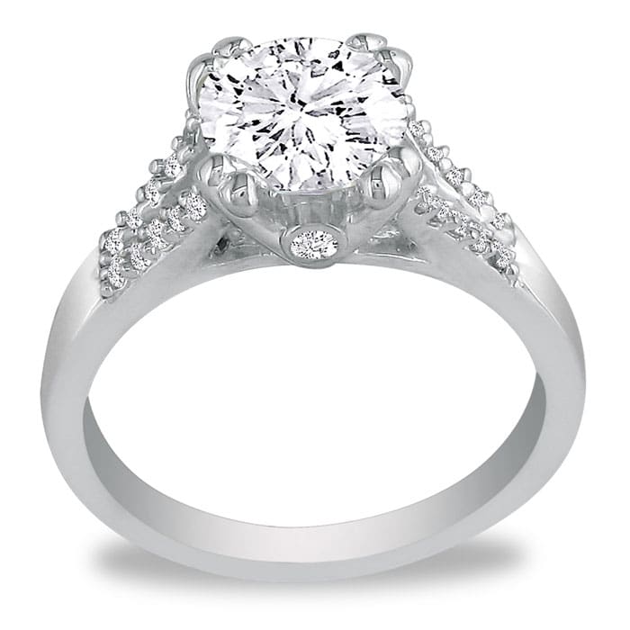 Hansa 1 3/4ct Diamond Round Engagement Ring in 14k White Gold, H-I, SI2-I1, Available Ring Sizes 4-9.5
