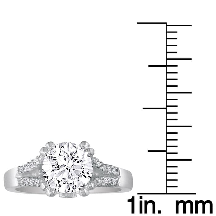 Hansa 1 3/4ct Diamond Round Engagement Ring in 14k White Gold, H-I, SI2-I1, Available Ring Sizes 4-9.5