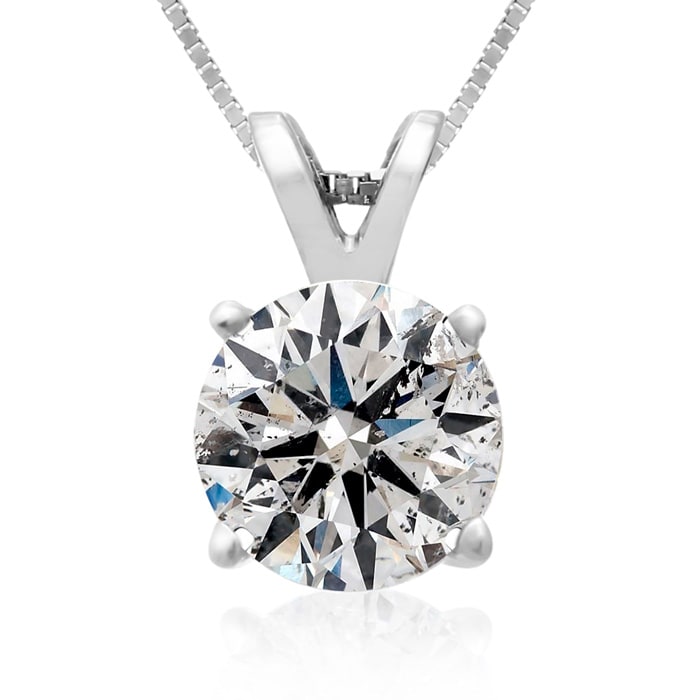 2.00ct 14k White Gold Diamond Pendant, 4 stars