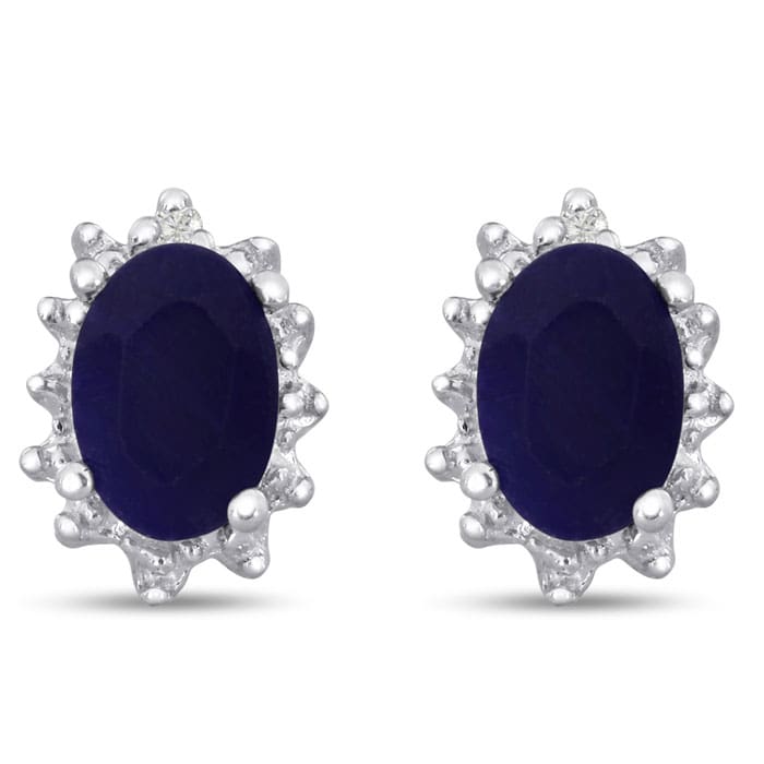 1ct Sapphire and Diamond Earrings
