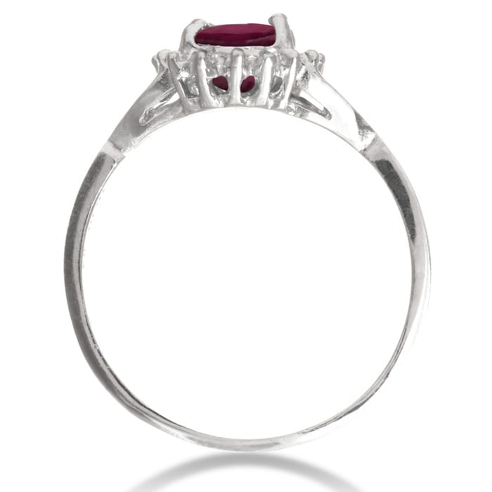 3/4ct Ruby and Diamond Starburst Ring in Sterling Silver