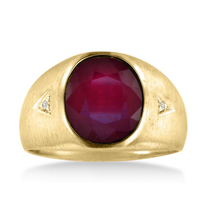 Mens ruby rings gold hotsell