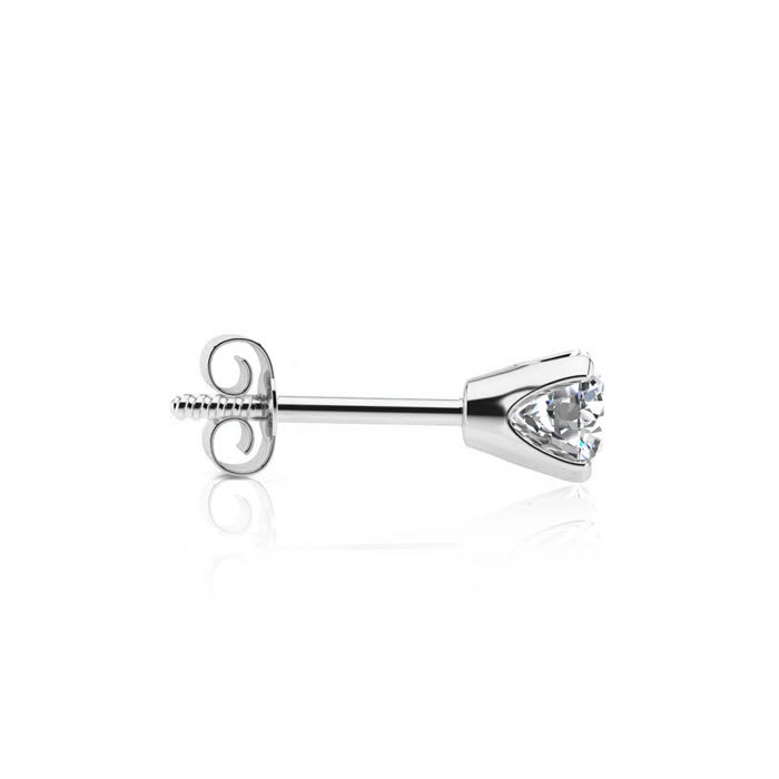 1 Carat Diamond Stud Earrings In 14 Karat White Gold