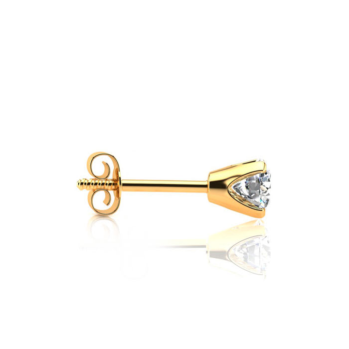 1 Carat Diamond Stud Earrings In 14 Karat Yellow Gold