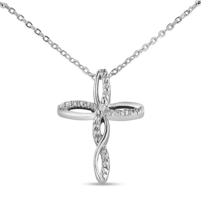 Warren james silver sales cross and chain