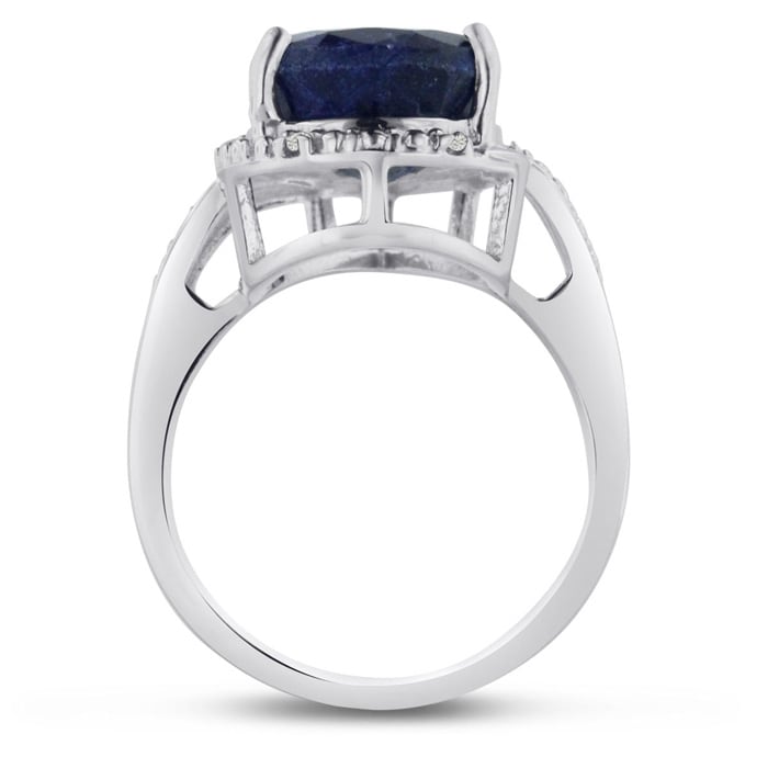 7ct Pear Shape Sapphire And Diamond Ring Crafted In Solid Sterling Silver