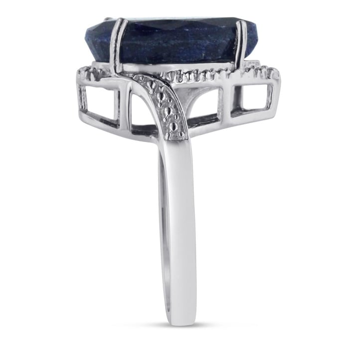 7ct Pear Shape Sapphire And Diamond Ring Crafted In Solid Sterling Silver