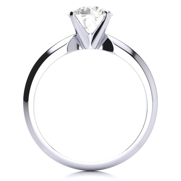 1 1/4 Carat Diamond Solitaire Engagement Ring In 14K White Gold