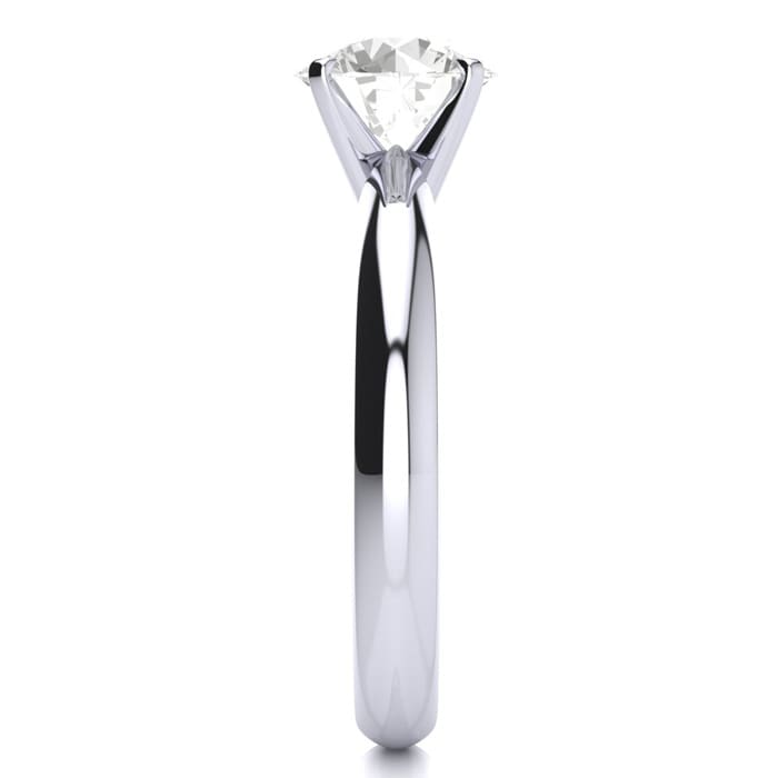 1 1/4 Carat Diamond Solitaire Engagement Ring In 14K White Gold