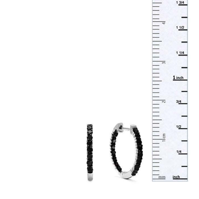 1ct Black Diamond Inside-Out Hoop Earrings
