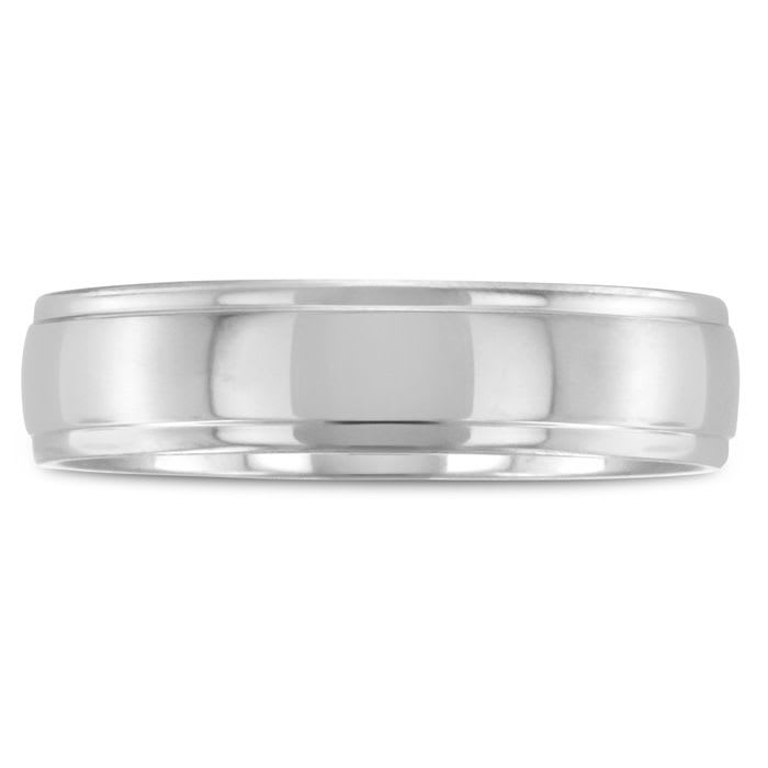 6 MM Polished Men's Titanium Ring Wedding Band