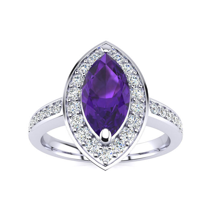 Marquise cut amethyst clearance ring