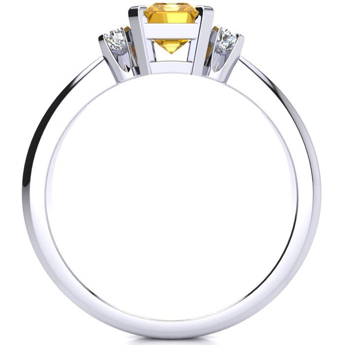 1 1/2ct Citrine and Diamond Ring Crafted In Solid 14K White Gold
