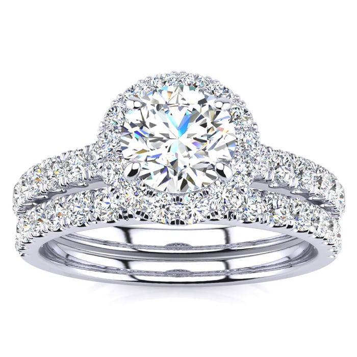 Halo diamond wedding set new arrivals