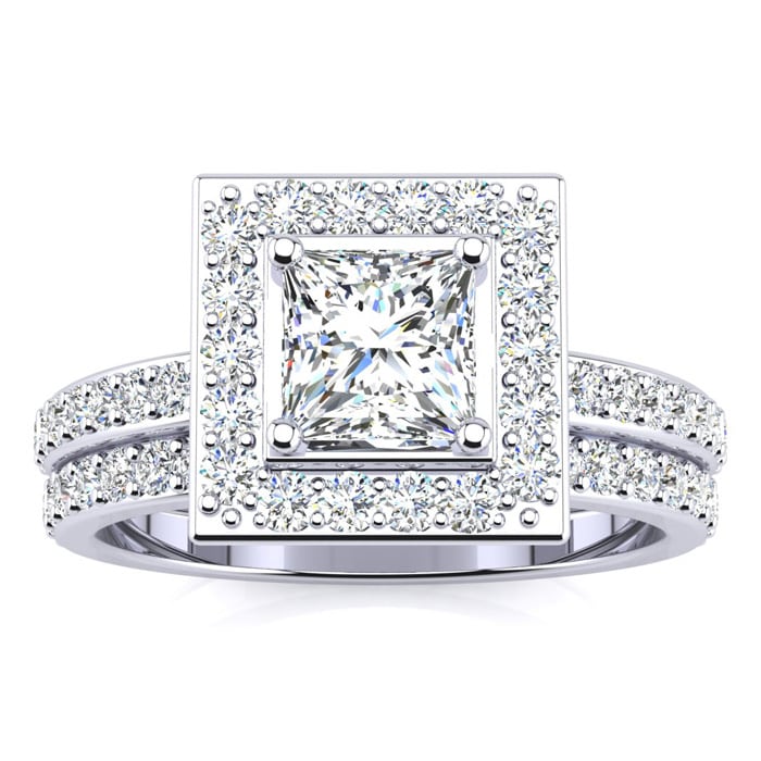 Floating princess 2024 cut diamond ring