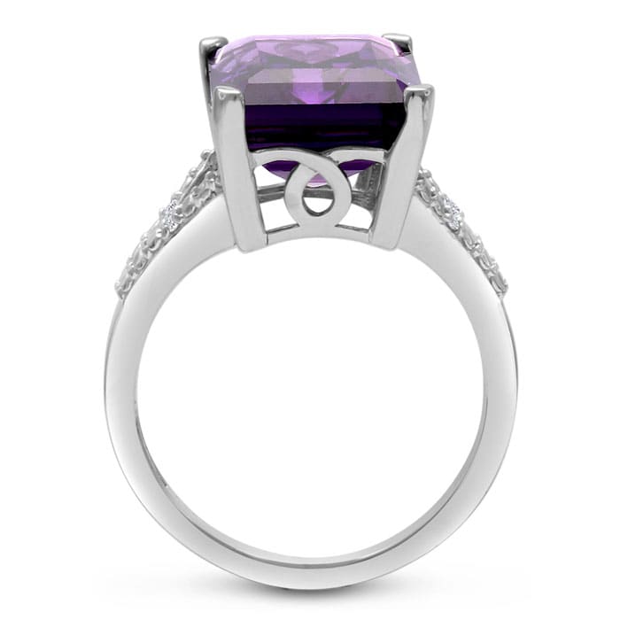 Unreal, Massive 10 Carat Vibrant Amethyst and Diamond Ring! Killer Ring, Killer Price!