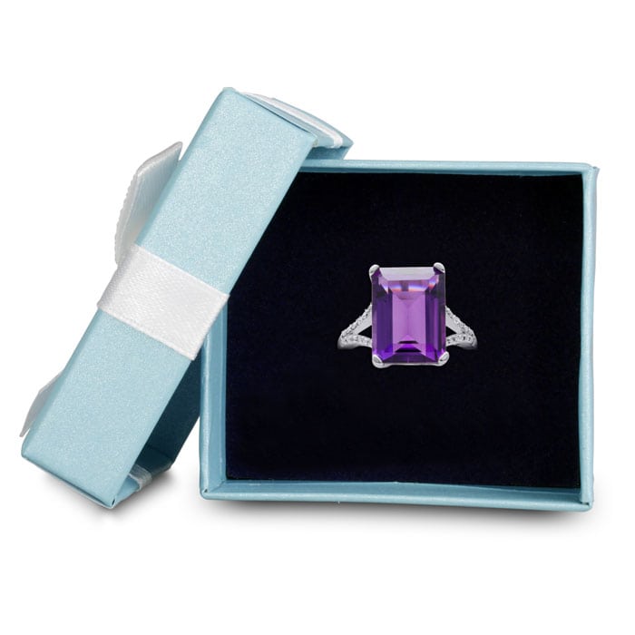 Unreal, Massive 10 Carat Vibrant Amethyst and Diamond Ring! Killer Ring, Killer Price!