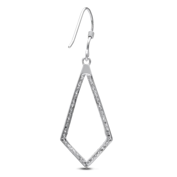 1/2ct Diamond Geometric Dangle Earrings Crafted In Solid Sterling Silver