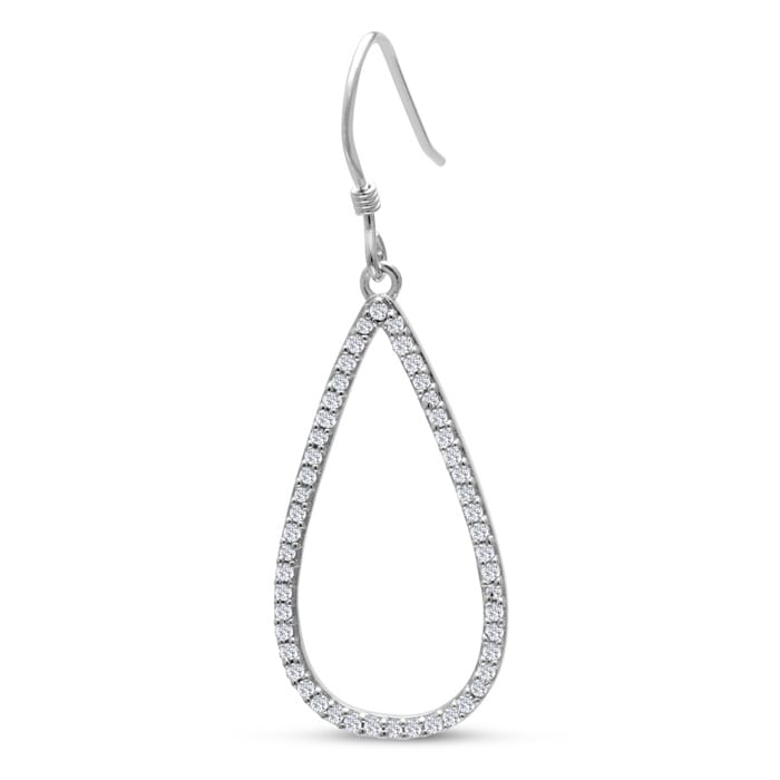 1/2ct Diamond Teardrop Dangle Earrings Crafted In Solid Sterling Silver
