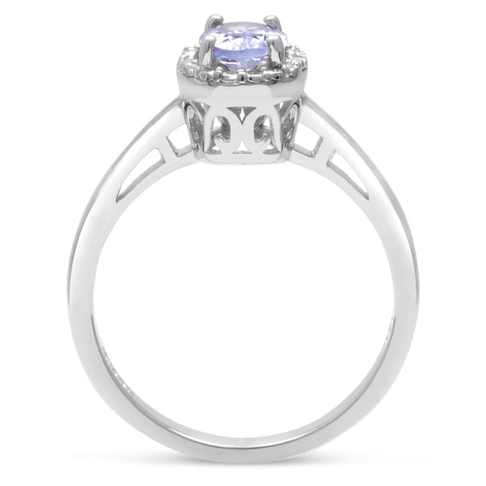 3/4ct Oval Tanzanite and Diamond Halo Ring
