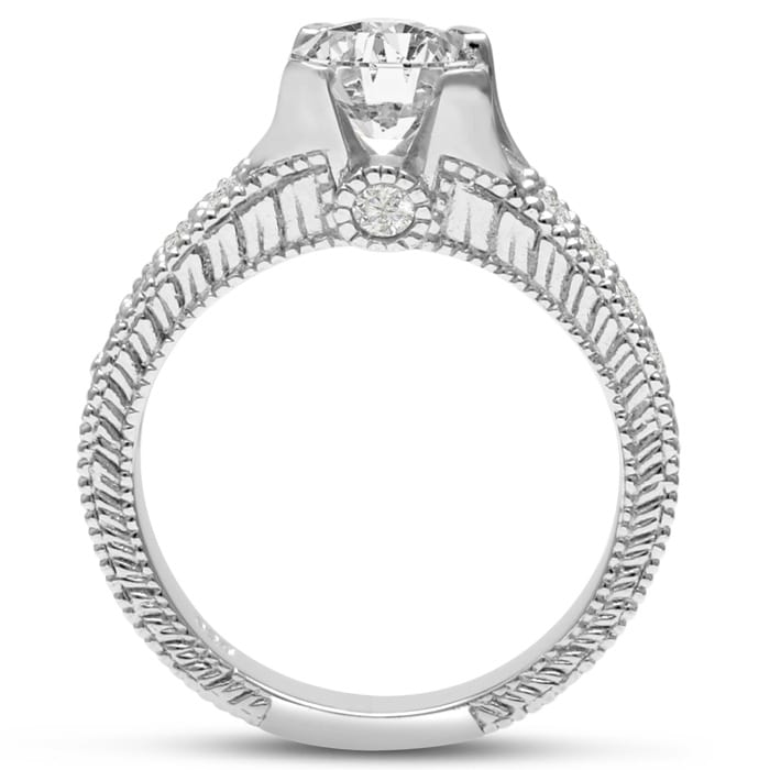1.67 Carat Round Brilliant Diamond Engagement Ring in 14 Karat White Gold