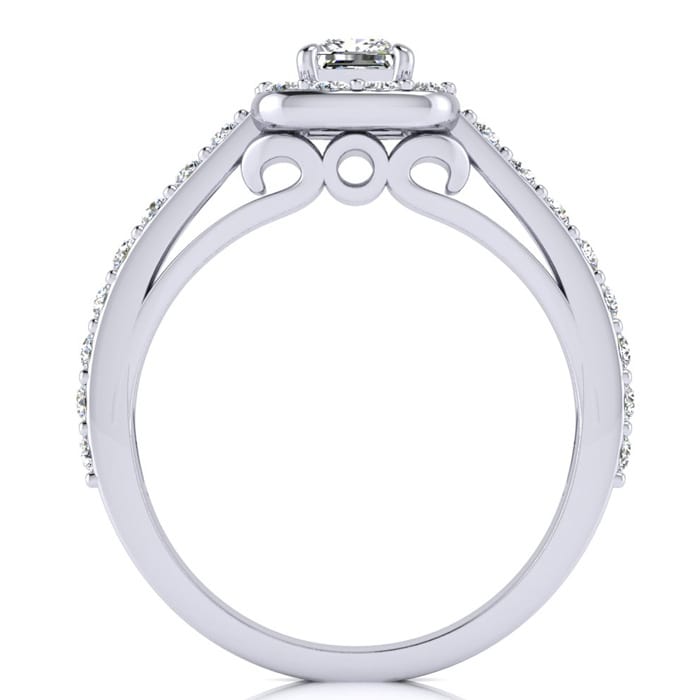 2 Carat Princess Cut Halo Diamond Engagement Ring in 14k White Gold
