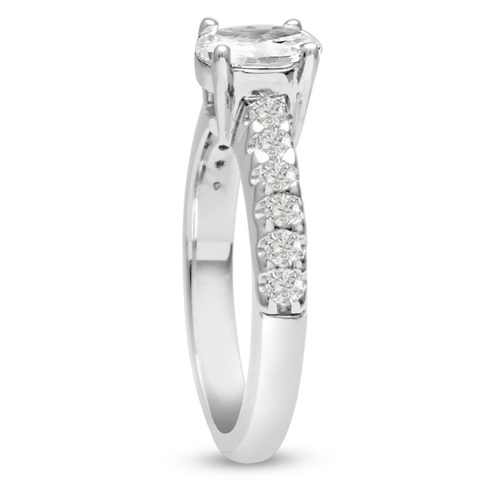 1 1/3ct Oval Diamond Engagement Ring Crafted in 14 Karat White Gold