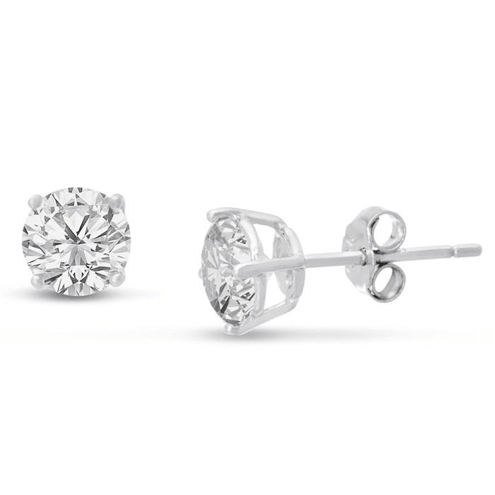 2ct Cubic Zirconia Stud Earrings Crafted In Solid Sterling Silver
