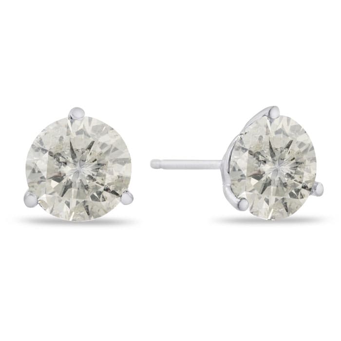 2 Carat Diamond Martini Stud Earrings In 14 Karat White Gold