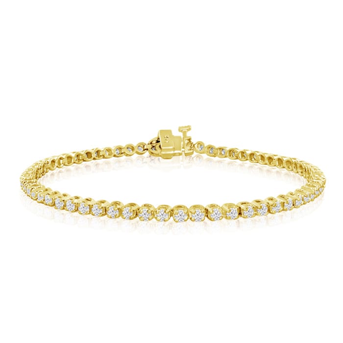 1.70 Carat Diamond Tennis Bracelet In 14 Karat Yellow Gold, 6 Inches