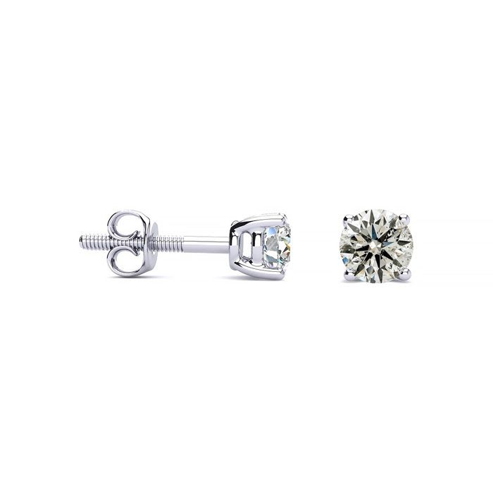1/2 Carat Diamond Stud Earrings In 14 Karat White Gold as Featured on The Doctors