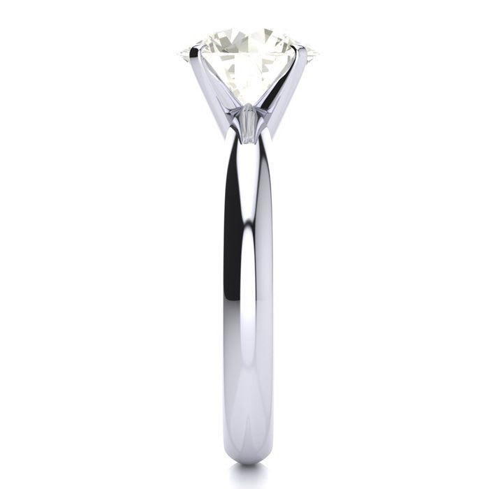 Round Engagement Rings, 2 Carat Diamond Solitaire Engagement Ring Crafted In 14K White Gold