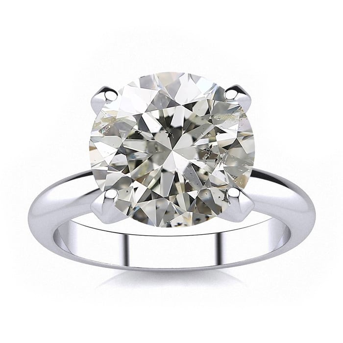 5 Carat Round Cut Diamond Solitaire Engagement Ring In 14K White Gold |  Superjeweler