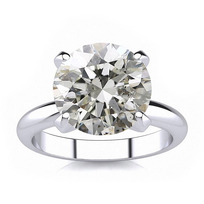 5 Carat Round Cut Diamond Solitaire Engagement Ring In 14K White