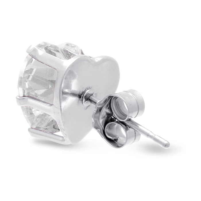 4ct Diamond Size CZ Heart Earrings in Sterling Silver